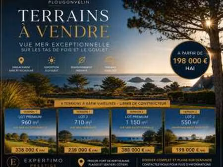vente terrain bord de mer à plougonvelin (29217) : à vendre bord de mer / plougonvelin