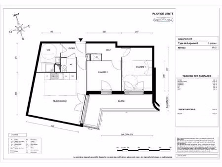 appartement 3 pièces - copropriété récente