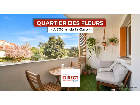 quartier des fleurs - 2p traversant 46m2 + 2 balcons - 3min