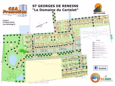 terrain 460 m² saint georges de reneins