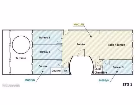 a louer bureau 85m2 centre + terrasse