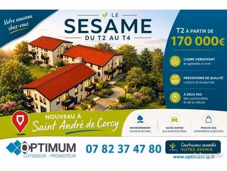 appartement 60 m² saint andre de corcy