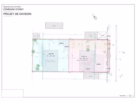 vente terrain à batir 285 m² à osny (95520)  150 000 €