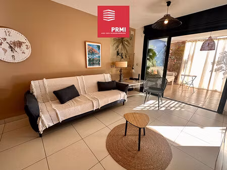 la saline les bains  appartement t2 avec jardin  piscine + 2 parkings