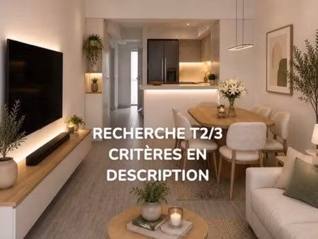 recherche appartement t2/3 avec terrasse ou jardin