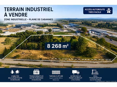 terrain de 8268 m² en zone industrielle