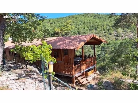 chalet en bois massif avec terrasse