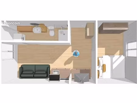 studio 26m² meublé location colombes