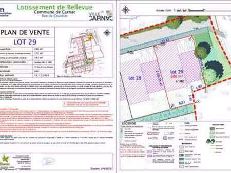 vente terrain à carnac (56340) : à vendre / 286m² carnac