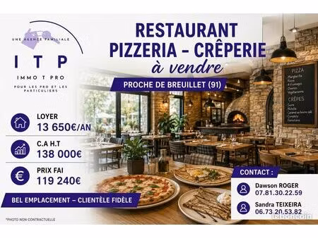 crêperie  pizzeria 40 m² breuillet