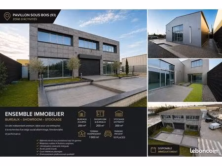 siège social premium indépendant – showroom – bureaux – entrepôt – terrain 1 000 m²