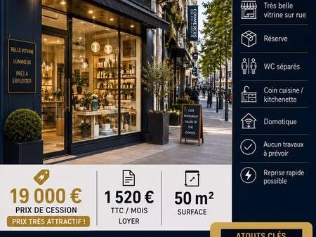 boutique bien exposée sur ia mairie d'issy les moulineaux / cession