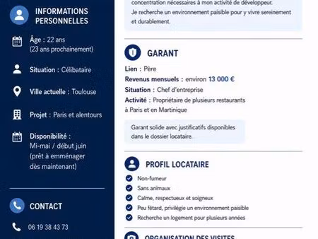 cherche appartement paris/idf