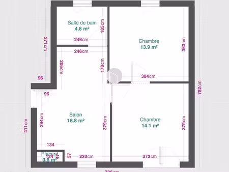 appartement 3 pièces 50 m²