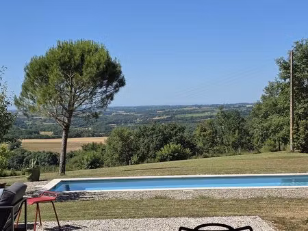 gers—proche condom maison en pierre rénovée avec vue exceptionnelle  piscine et garage