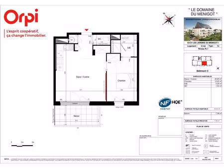 vente appartement 2 pièces 44 m² la baule-escoublac (44500)