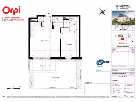 vente appartement 2 pièces 44 m² la baule-escoublac (44500)