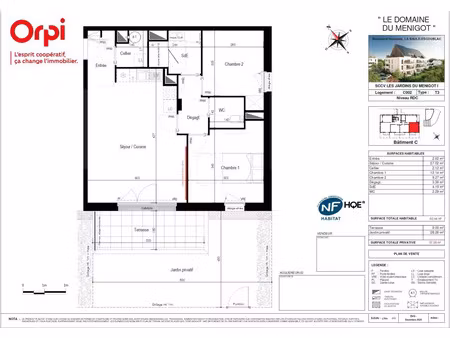 vente appartement 3 pièces 62 m² la baule-escoublac (44500)