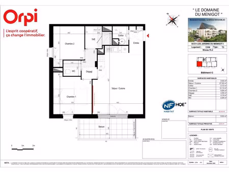vente appartement 3 pièces 62 m² la baule-escoublac (44500)