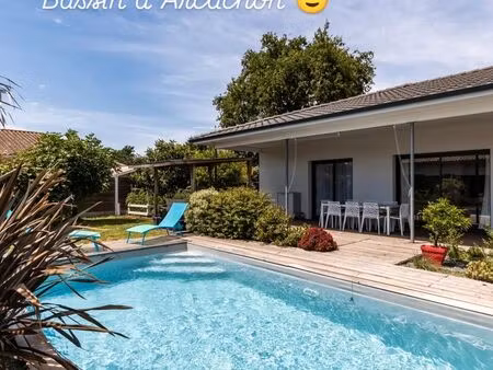 maison contemporaine climatisée avec piscine - audenge  bassin d'arcachon