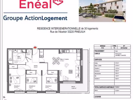 appartement t4 pineuilh