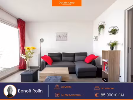 vente appartement 2 pièces 53 m² à le mans (72000)  85 990 €