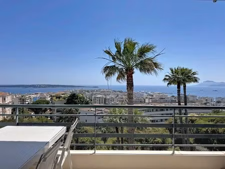 cannes californie roi albert 1er - grand 2p dernier etage - belle terrasse & vue mer
