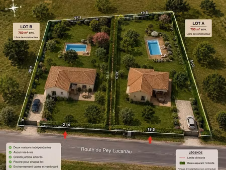 vente terrain 750 m² à gaillan-en-médoc (33340)  55 000 €