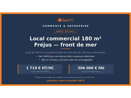 vente commerce 3 pièces 180 m² fréjus (83600)