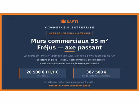 vente commerce 1 pièce 55 m² fréjus (83600)