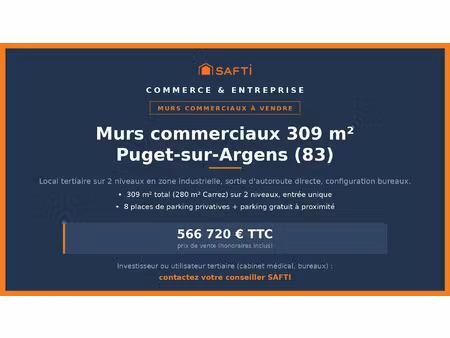 vente commerce 16 pièces 309 m² puget-sur-argens (83480)