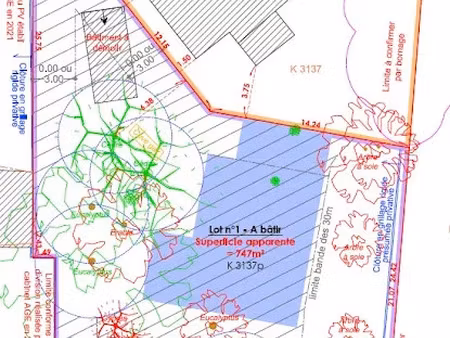 vente terrain 747 m² à pornichet (44380)  315 500 €
