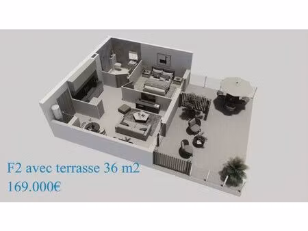 f2 avec grande terrasse