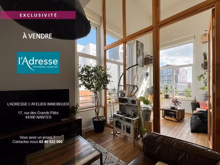 vente appartement 4 pièces  96.00m²  nantes