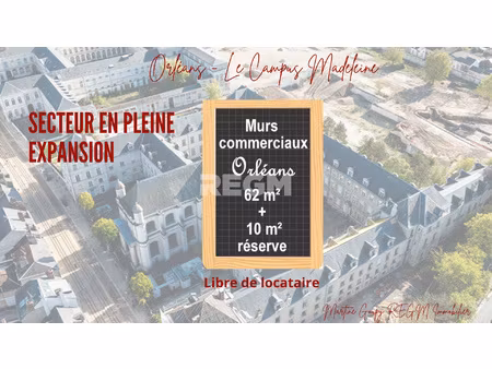 orleans (45) - murs commerciaux - 62 m2 + 10 m2 réserves sec