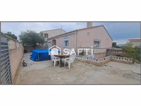 perpignan  maison t4  plain pied  3 faces avec jardin piscinable