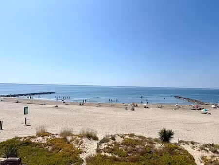 vue mer exceptionnelle – grand studio cabine de 32m2 avec garage et accès direct à la plag