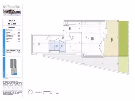 appartement 2 chambres rdc 57m² à notre dame de bellecombe (73590)