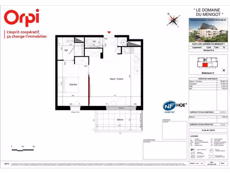 vente appartement 2 pièces 44 m² la baule-escoublac (44500)