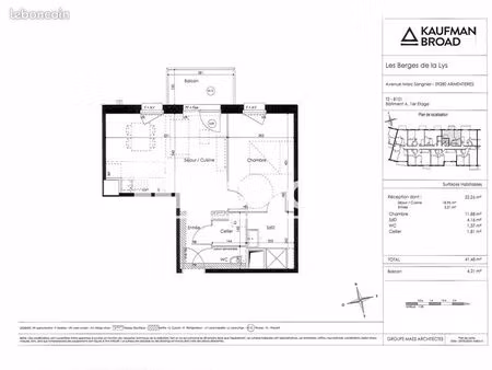 appartement 2 pièces 41 m²