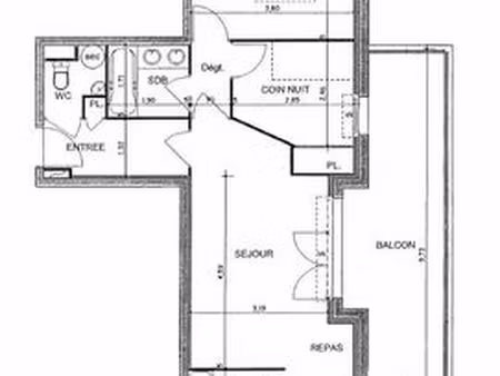 appartement 2 pièces 54 m²