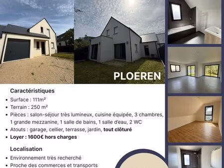 a louer maison neuve ploeren 1ere occupation