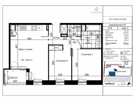 vente appartement 2 pièces 58 m² à arras (62000)  288 000 €