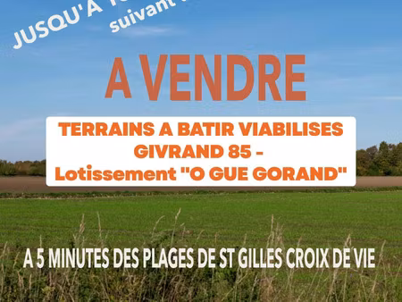 vente terrain 281 m² givrand (85800)