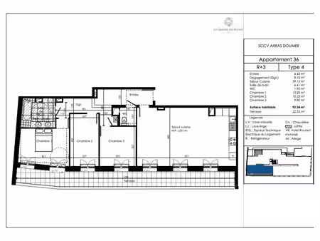 vente appartement 3 pièces 93 m² à arras (62000)  465 000 €