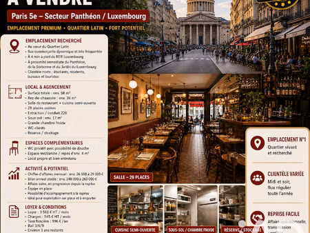 vente locaux professionnels 0 pièces 58 m² à paris 5ème (75005)  115 000 €