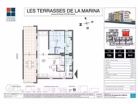 appartement t2 - les terrasses de la marina - 347 000 00eur