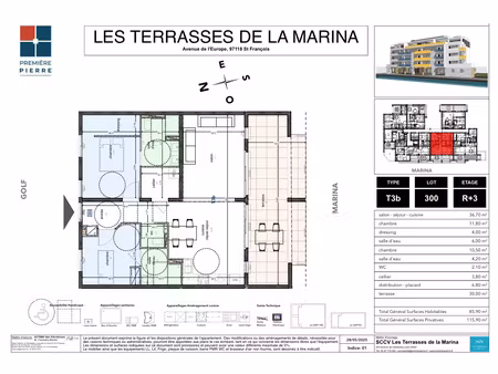 appartement t3 - les terrasses de la marina - 582 000 00eur