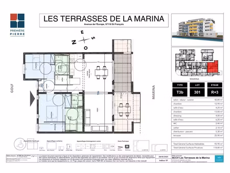 appartement t3 - les terrasses de la marina - 632 000 00eur