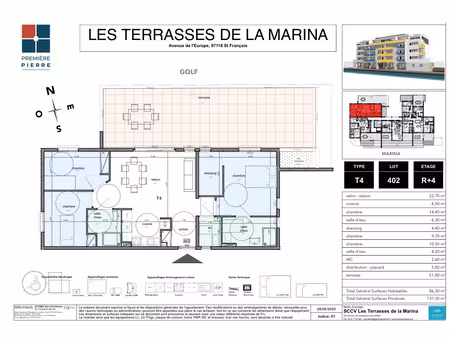 appartement t4 - les terrasses de la marina - 702 000 00eur
